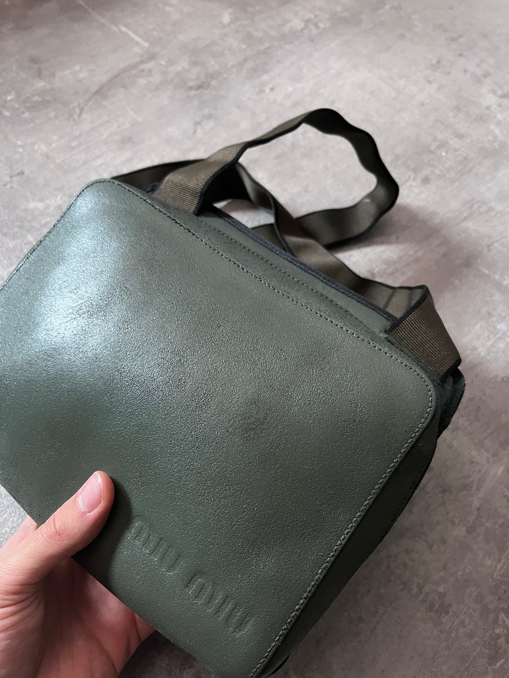 F/W 1999 Miu Miu Leather Crossbody Bag Green