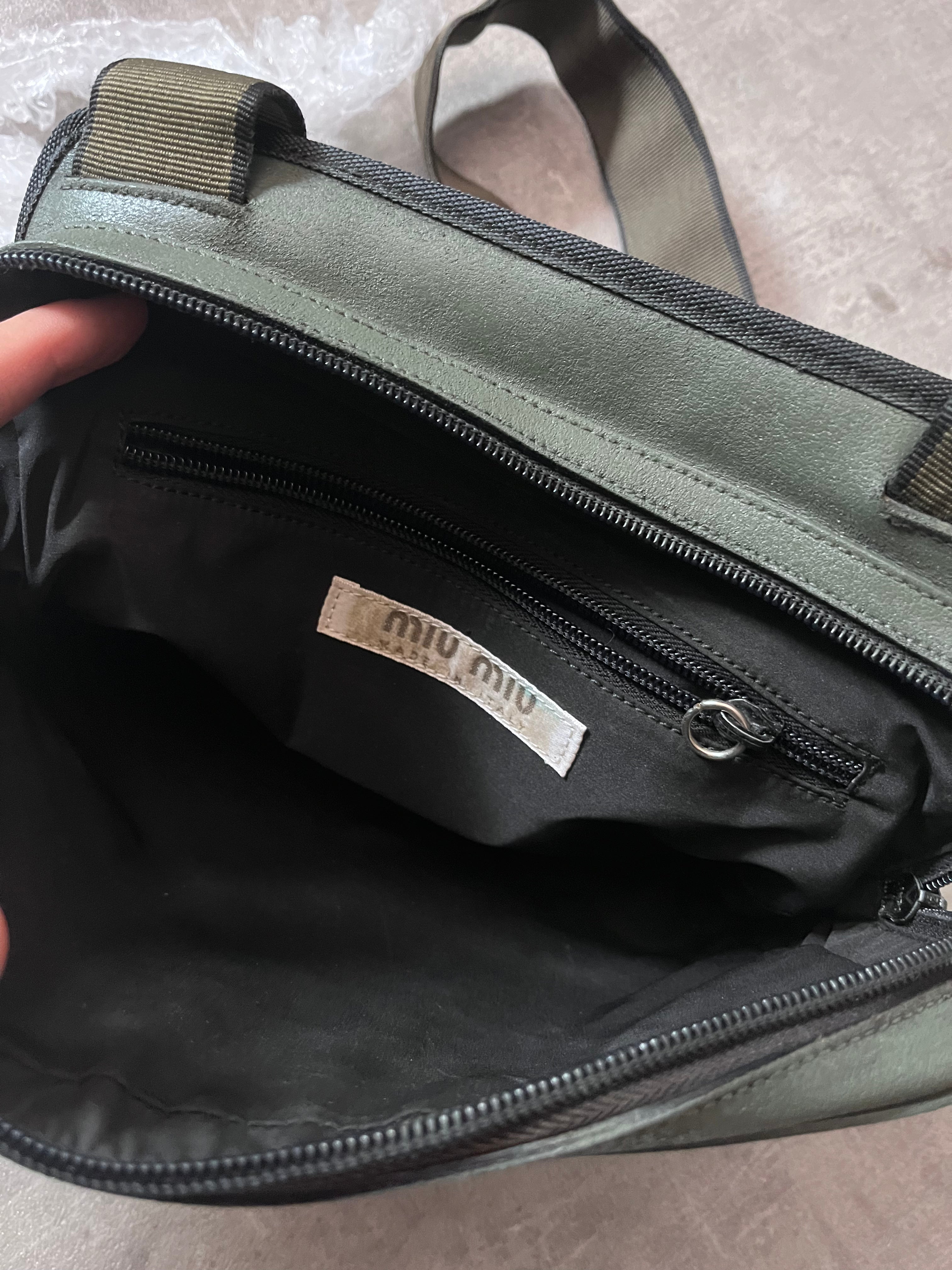 F/W 1999 Miu Miu Leather Crossbody Bag Green