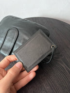 Balenciaga Moto Flap Clutch Minaudière Leather Bag Black