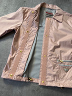 2010 Prada Nylon Cropped Triangle Logo Jacket Pink Women - S
