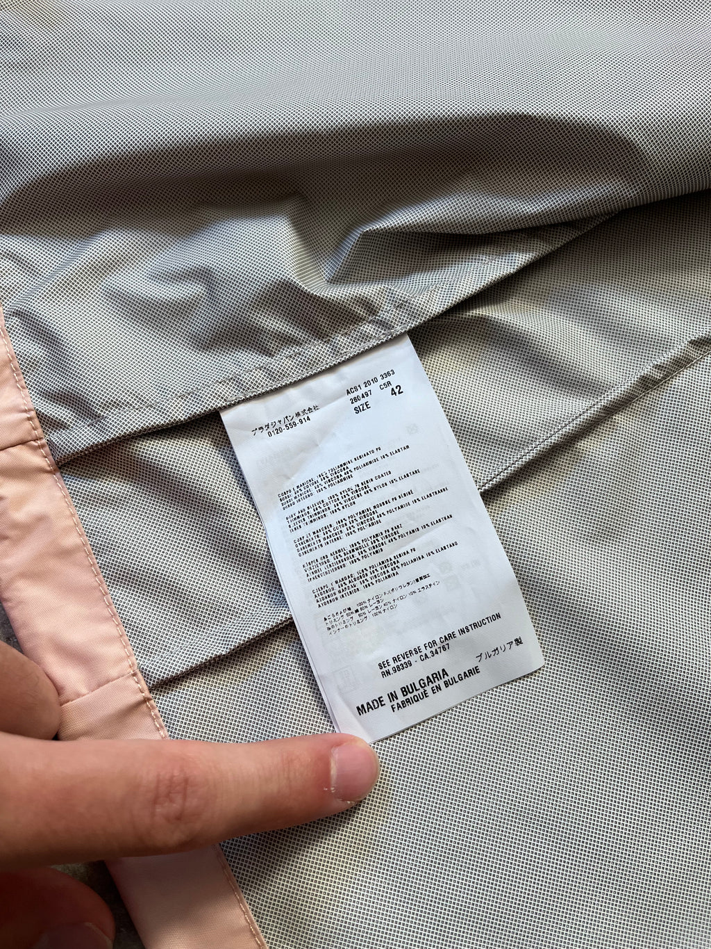 2010 Prada Nylon Cropped Triangle Logo Jacket Pink Women - S