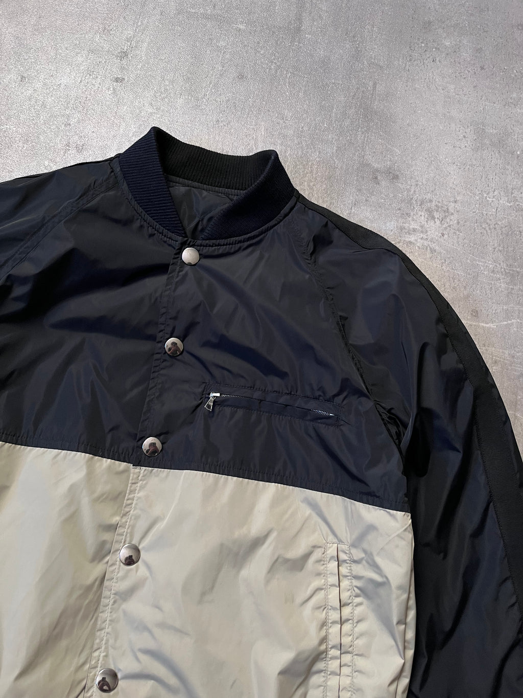2000s Dries Van Noten Nylon Reversible Jacket Navy Beige Men - M