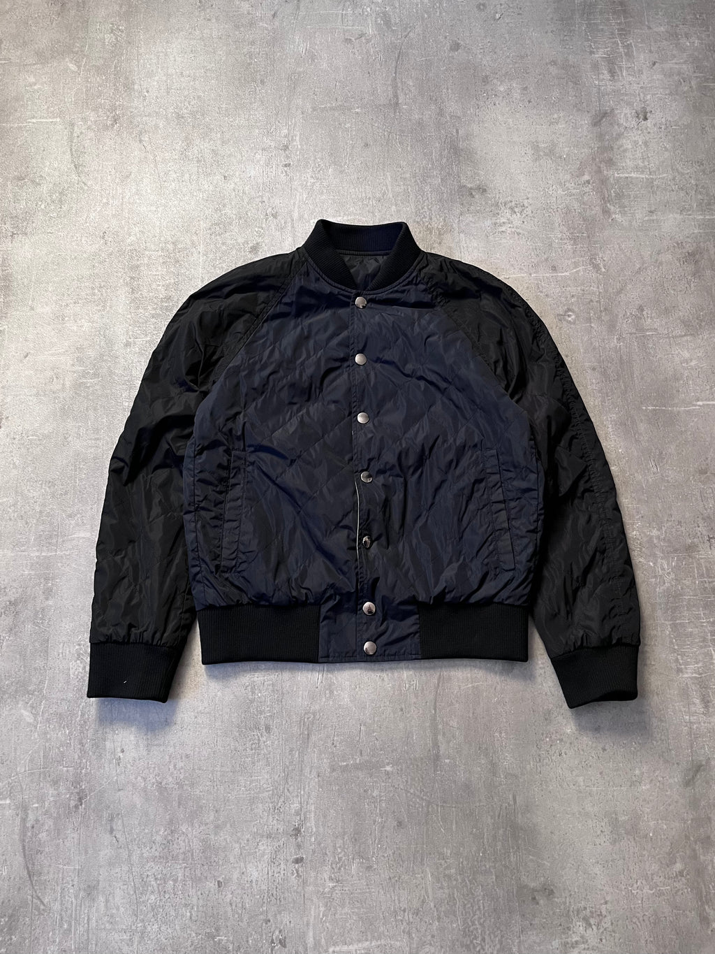 2000s Dries Van Noten Nylon Reversible Jacket Navy Beige Men - M