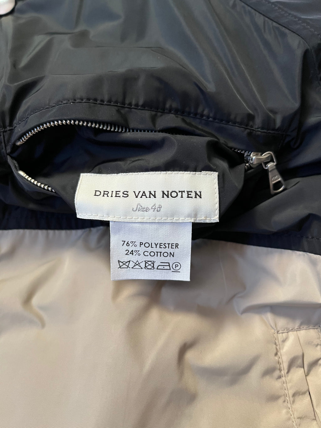 2000s Dries Van Noten Nylon Reversible Jacket Navy Beige Men - M
