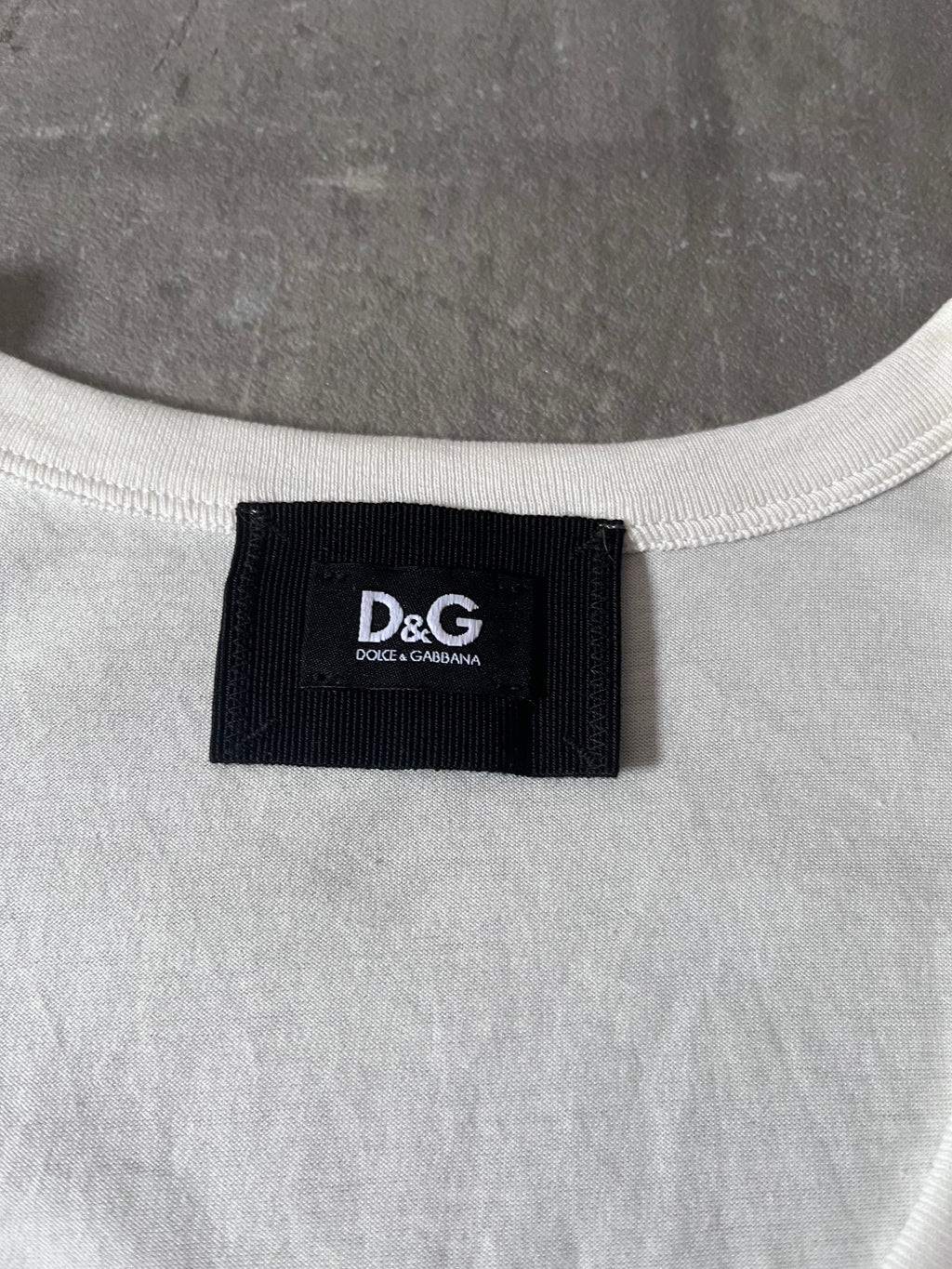 2000s Dolce & Gabbana Trompe L'oeil Necklace Tank Top White Women - M