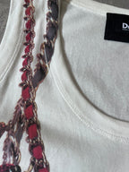 2000s Dolce & Gabbana Trompe L'oeil Necklace Tank Top White Women - M