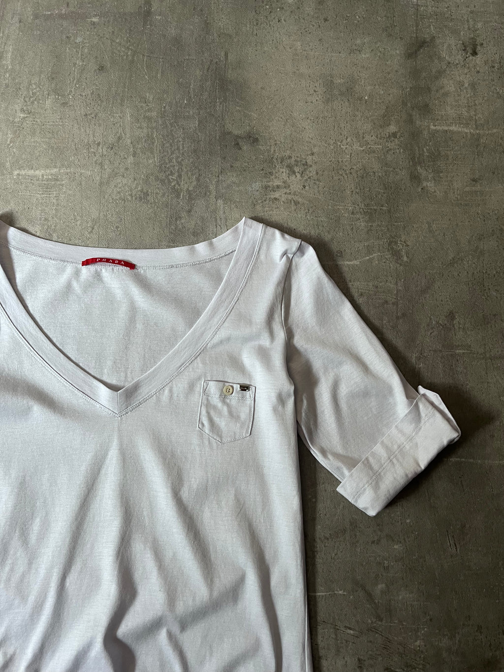 Prada Pocket V-Neck T-shirt Liliac Women - XL