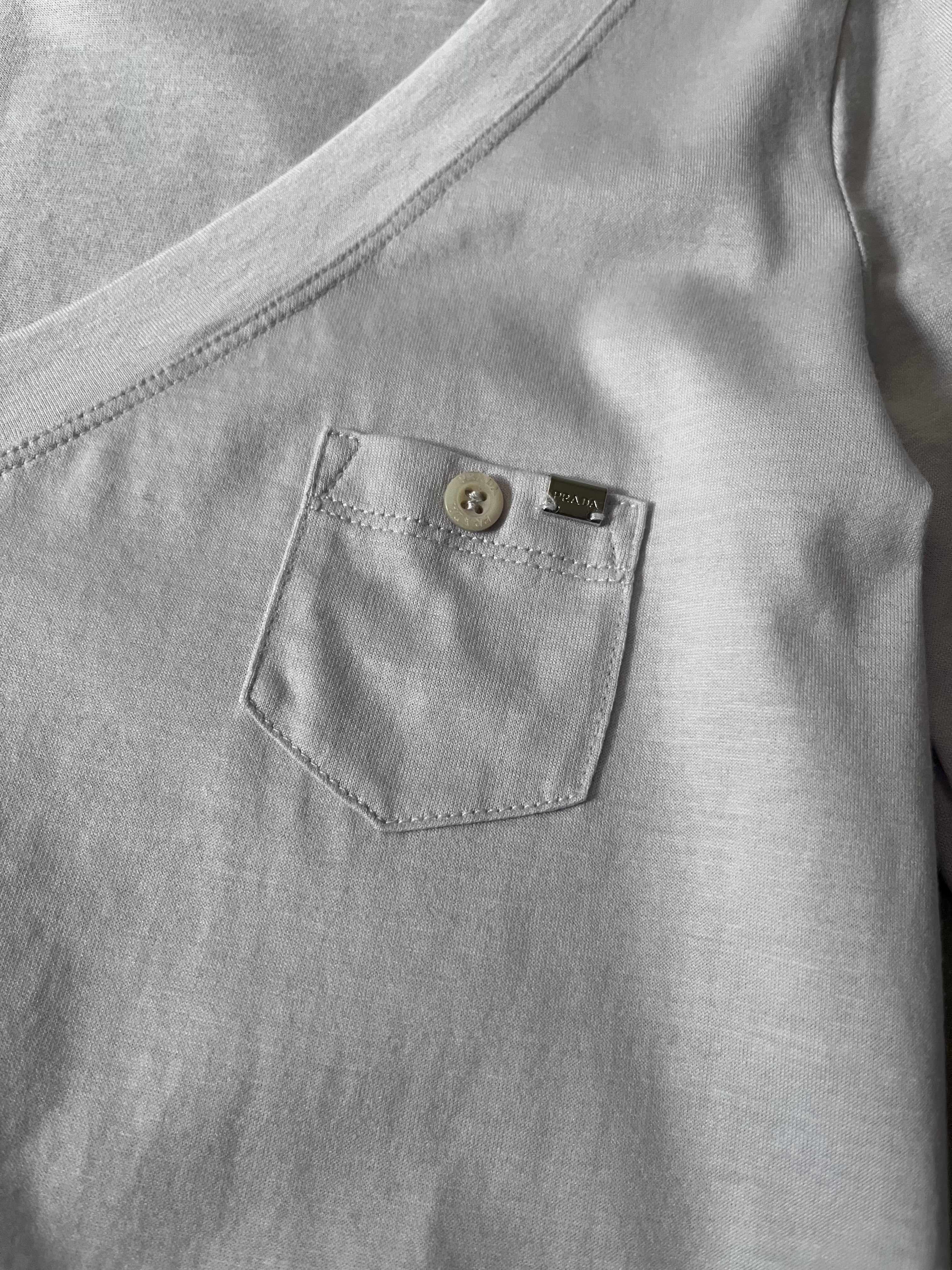 Prada Pocket V-Neck T-shirt Liliac Women - XL