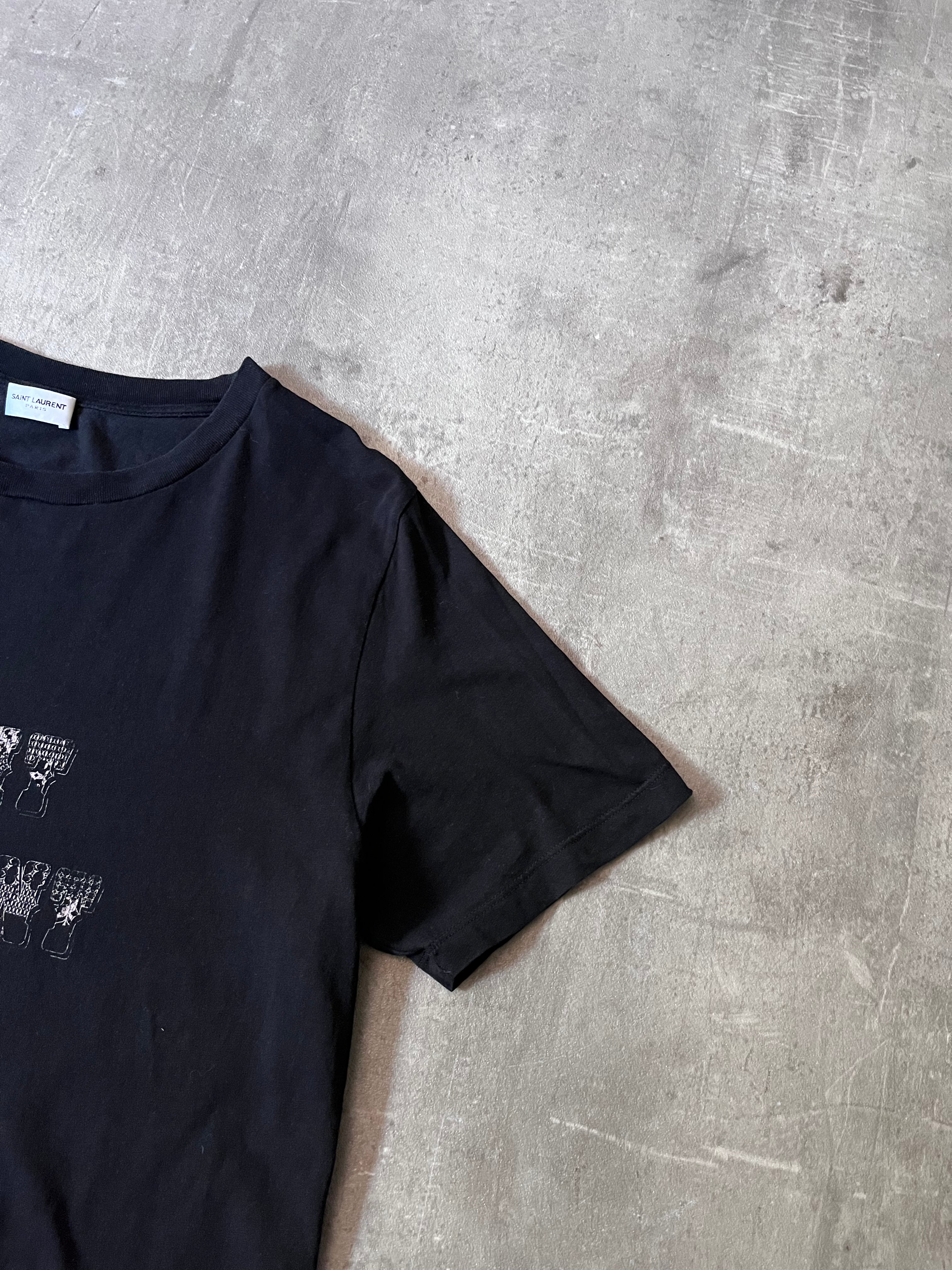 S/S 2018 Saint Laurent Paris Western Logo T-shirt Black Men - L