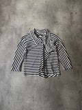 Junya Watanabe Comme des Garcons Asymmetric Striped Draped Top Black White Women - S