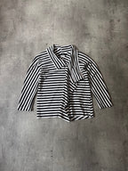 Junya Watanabe Comme des Garcons Asymmetric Striped Draped Top Black White Women - S