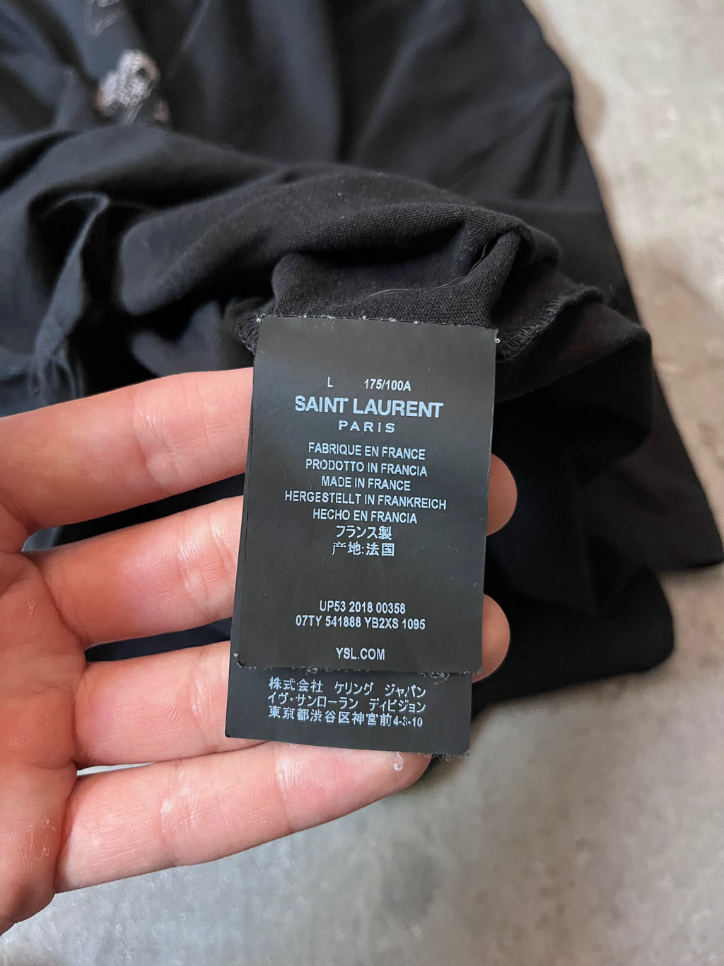 S/S 2018 Saint Laurent Paris Western Logo T-shirt Black Men - L