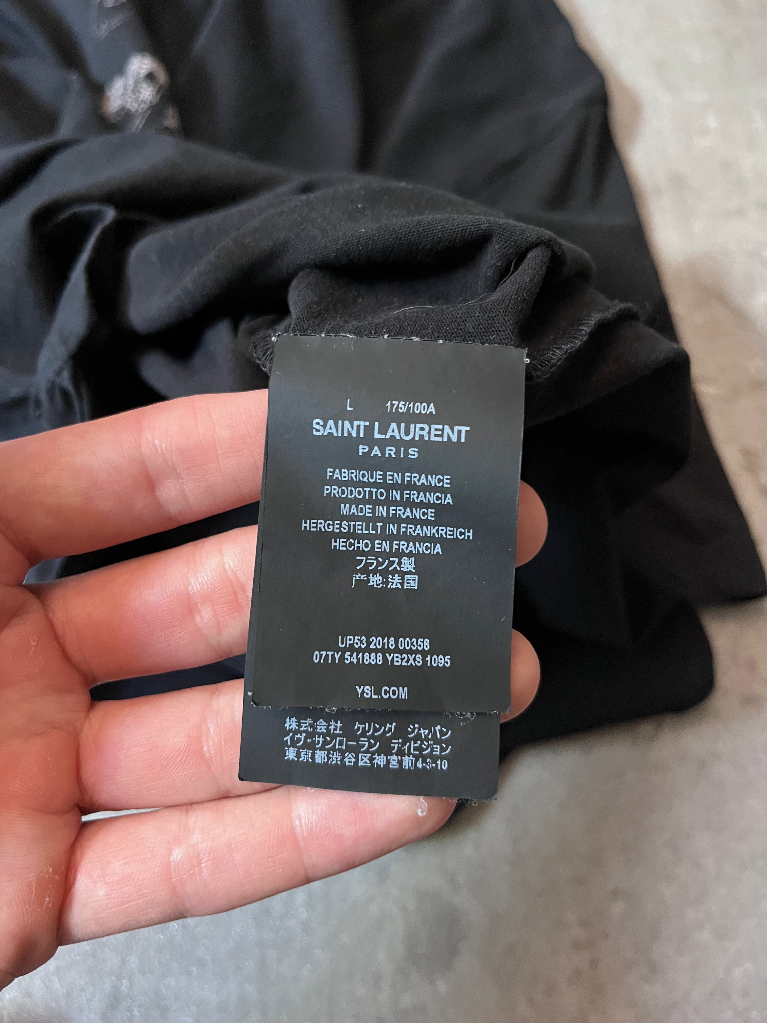 S/S 2018 Saint Laurent Paris Western Logo T-shirt Black Men - L
