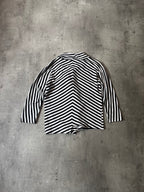 Junya Watanabe Comme des Garcons Asymmetric Striped Draped Top Black White Women - S