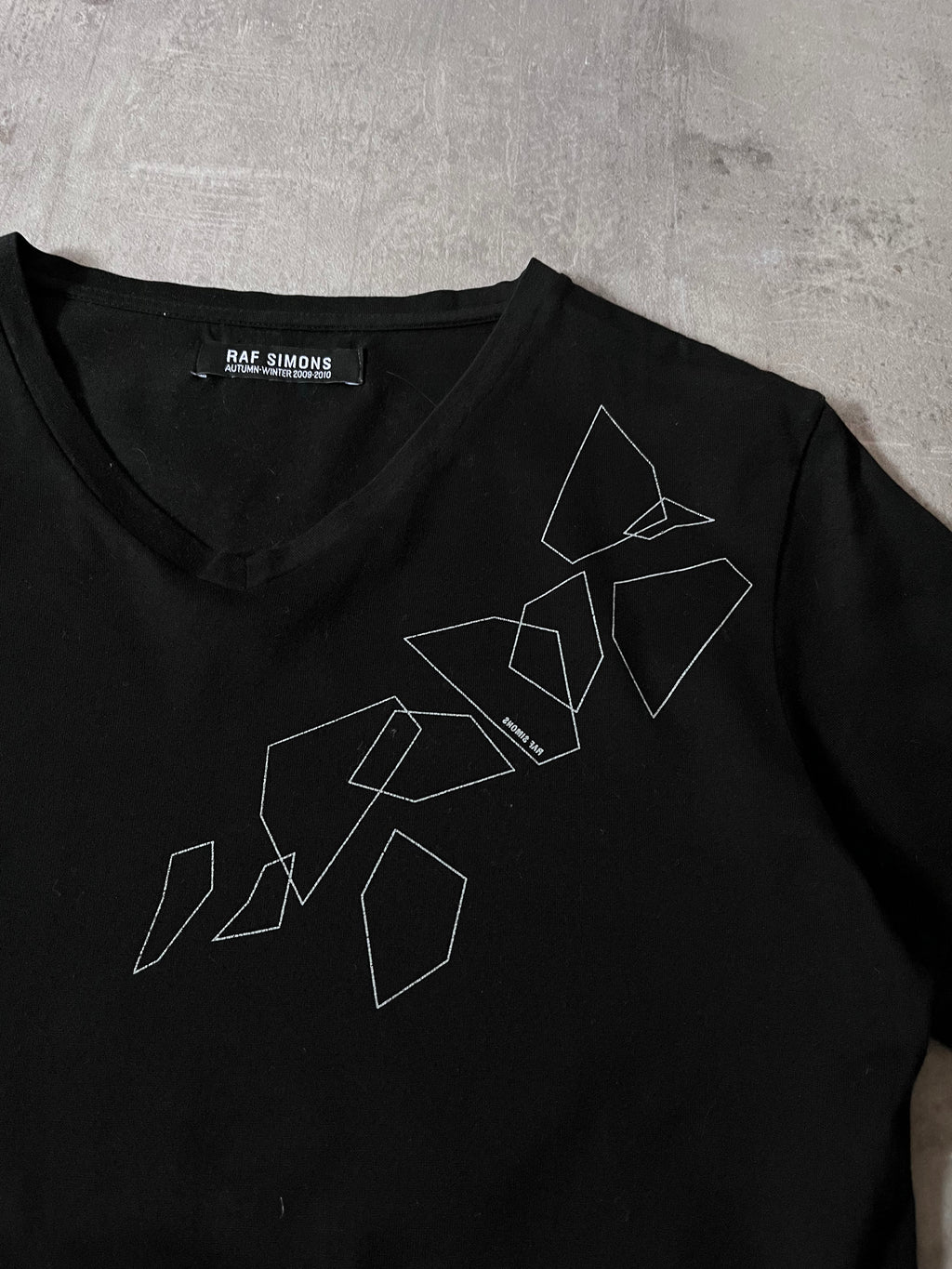 F/W 2009-10 Raf Simons Geometric Pattern T-shirt Black Men - L