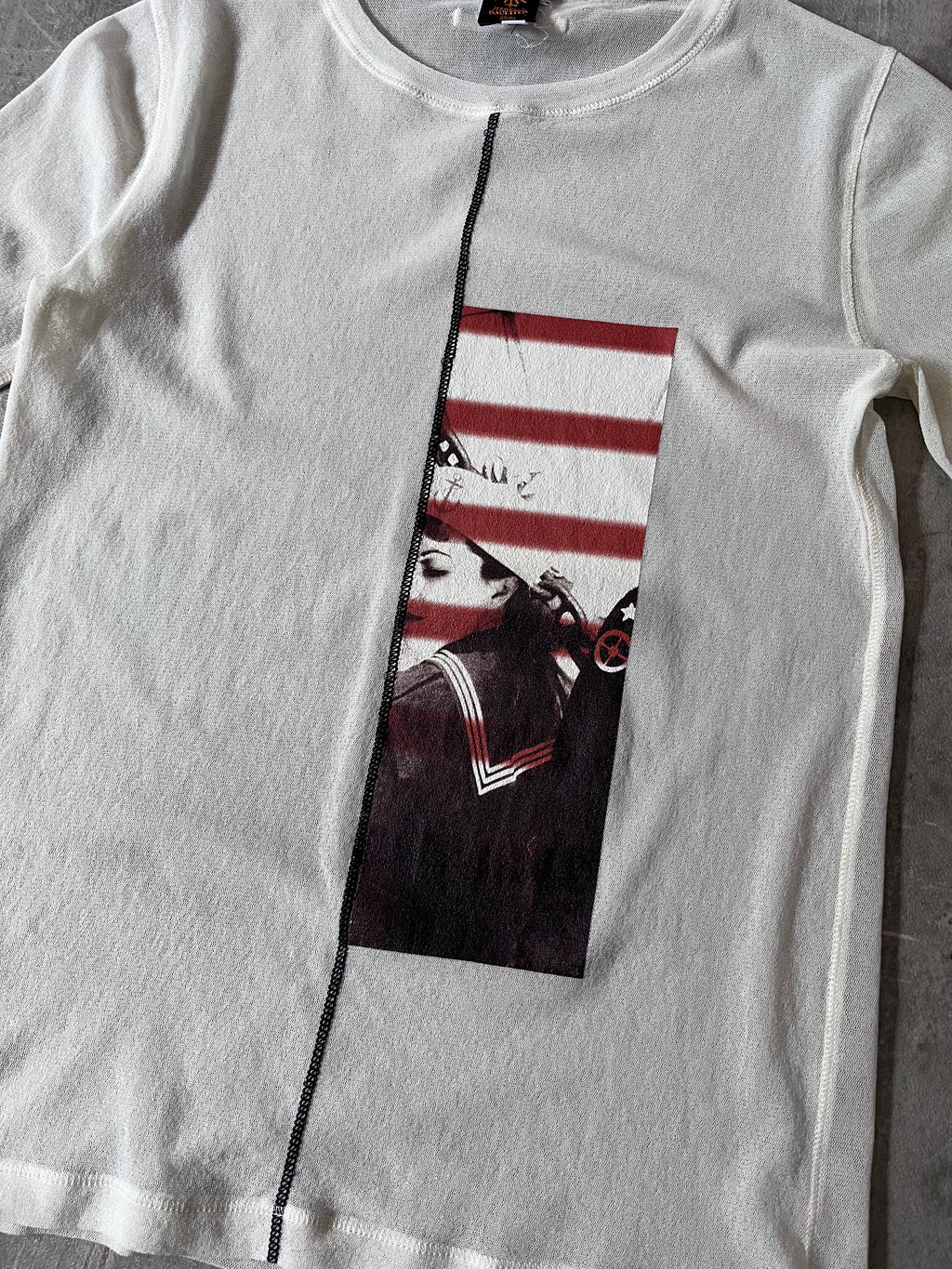 90s Jean Paul Gaultier Mesh Top T-shirt White Unisex - M