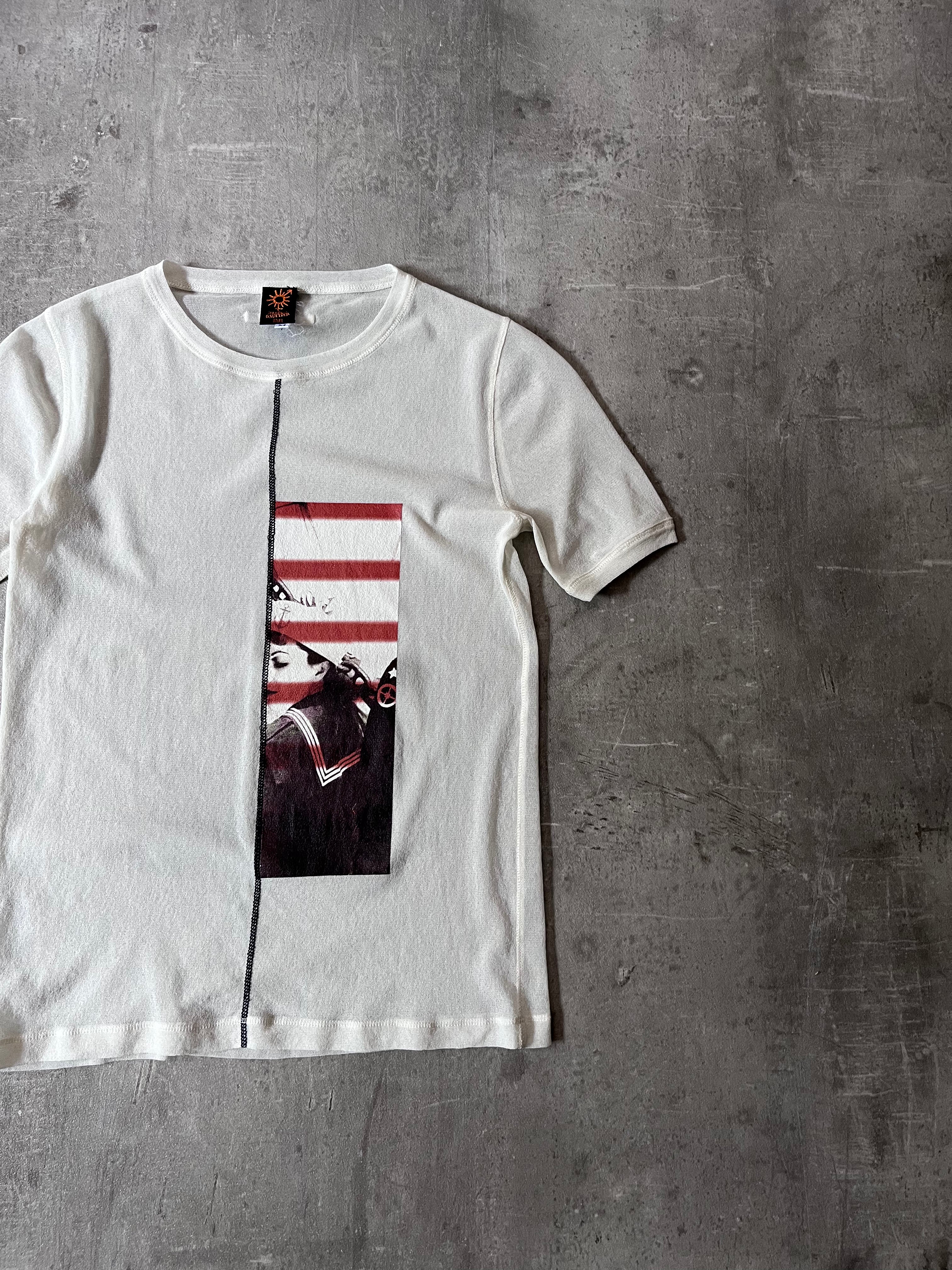90s Jean Paul Gaultier Mesh Top T-shirt White Unisex - M