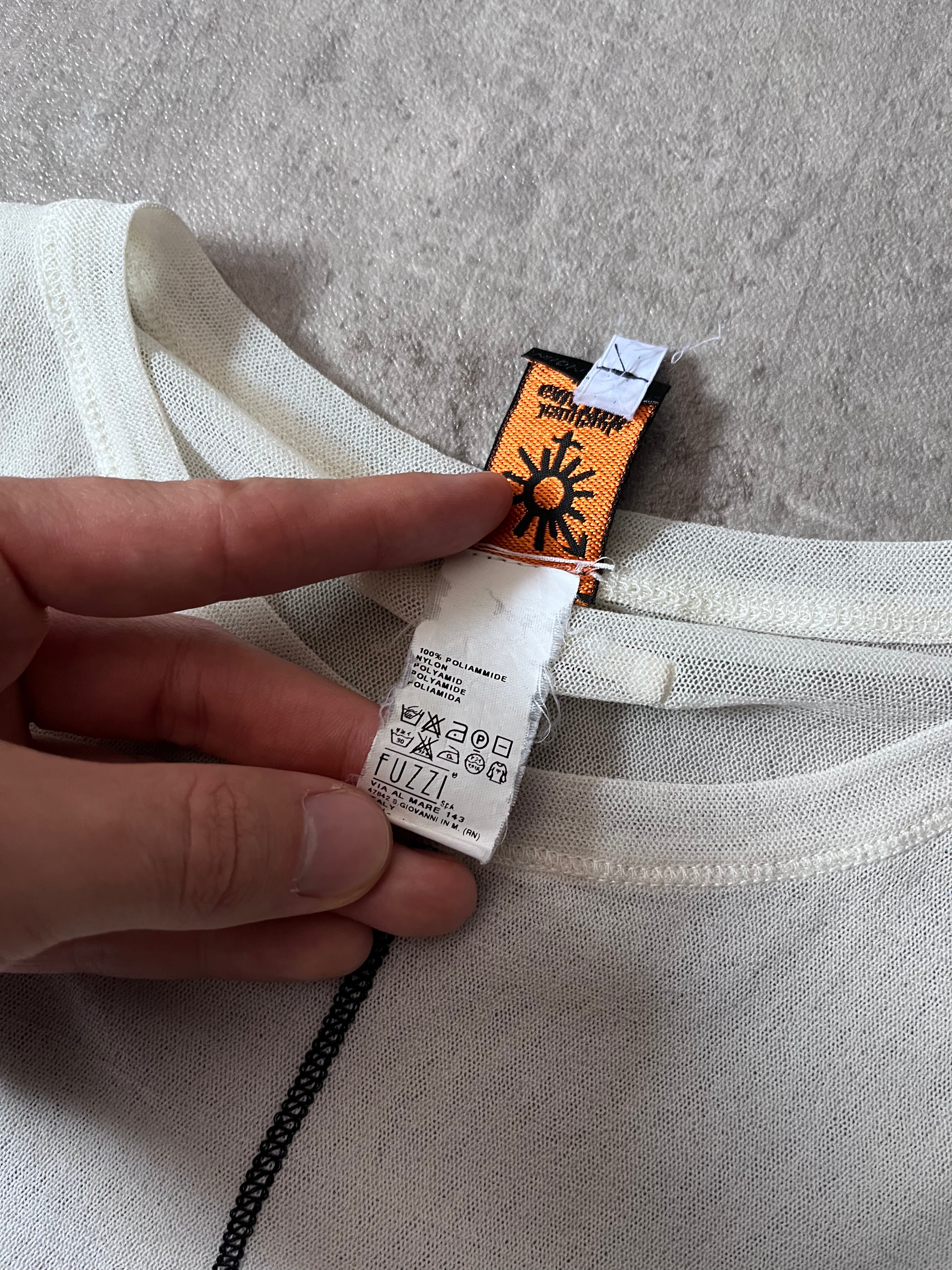 90s Jean Paul Gaultier Mesh Top T-shirt White Unisex - M