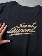 Saint Laurent Paris 50s Signature Destroyed T-shirt Dark Navy Men - XL