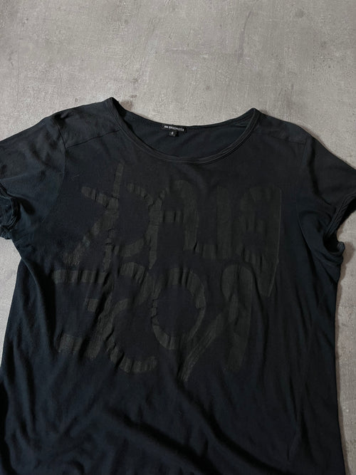 S/S 2004 Ann Demeulemeester "Black Rose" T-Shirt Black Unisex - S