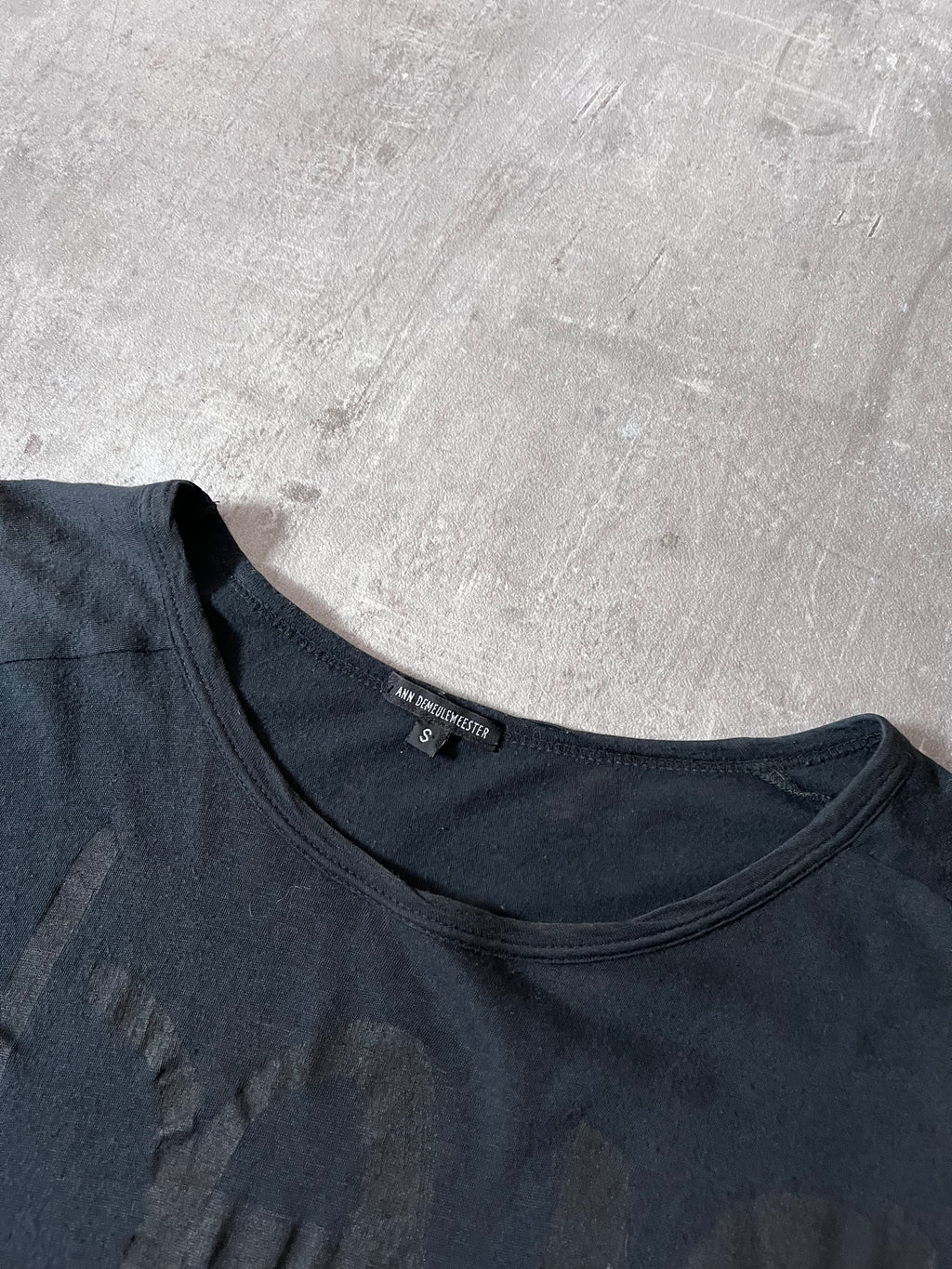 S/S 2004 Ann Demeulemeester "Black Rose" T-Shirt Black Unisex - S