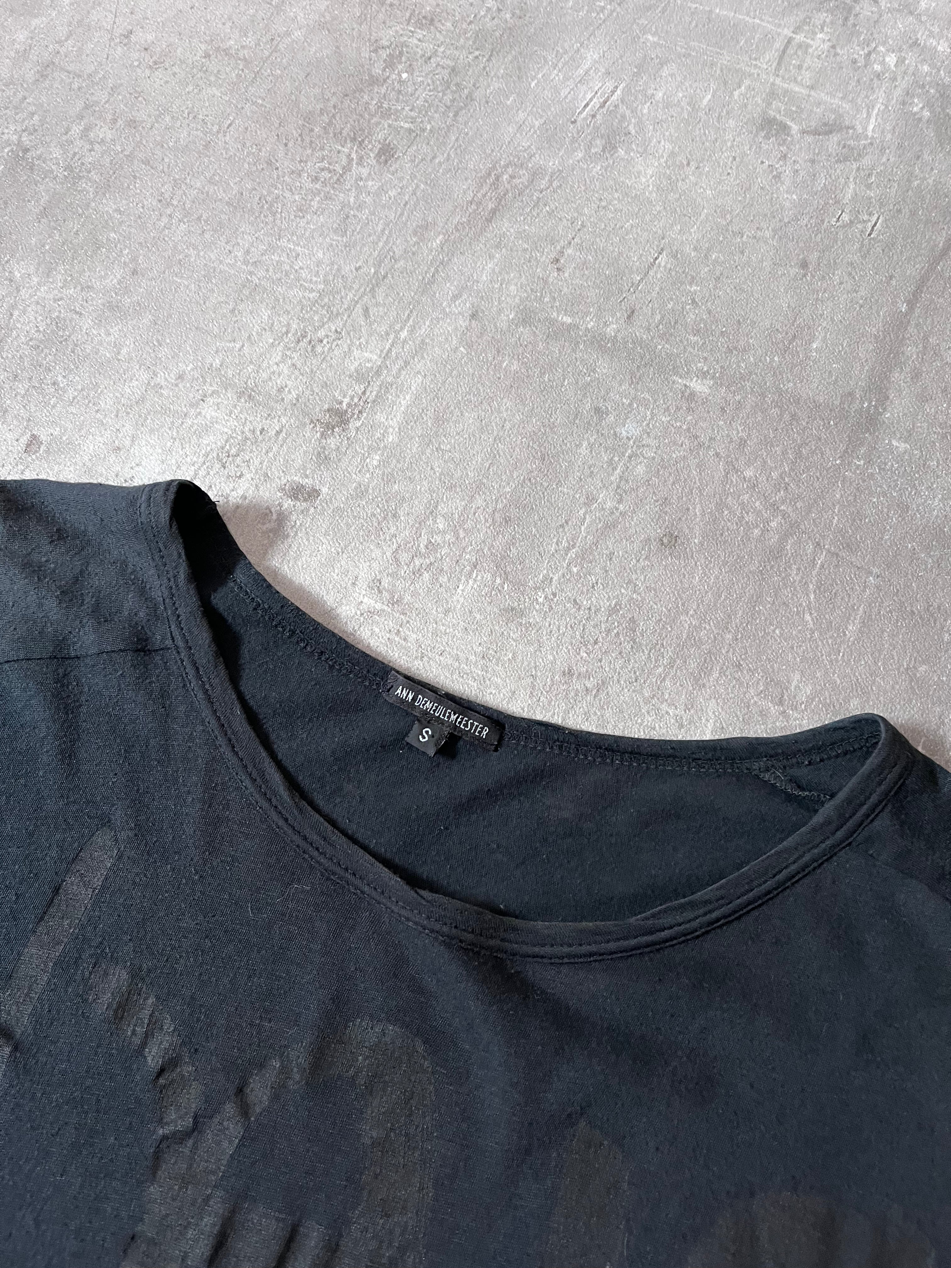 S/S 2004 Ann Demeulemeester "Black Rose" T-Shirt Black Unisex - S