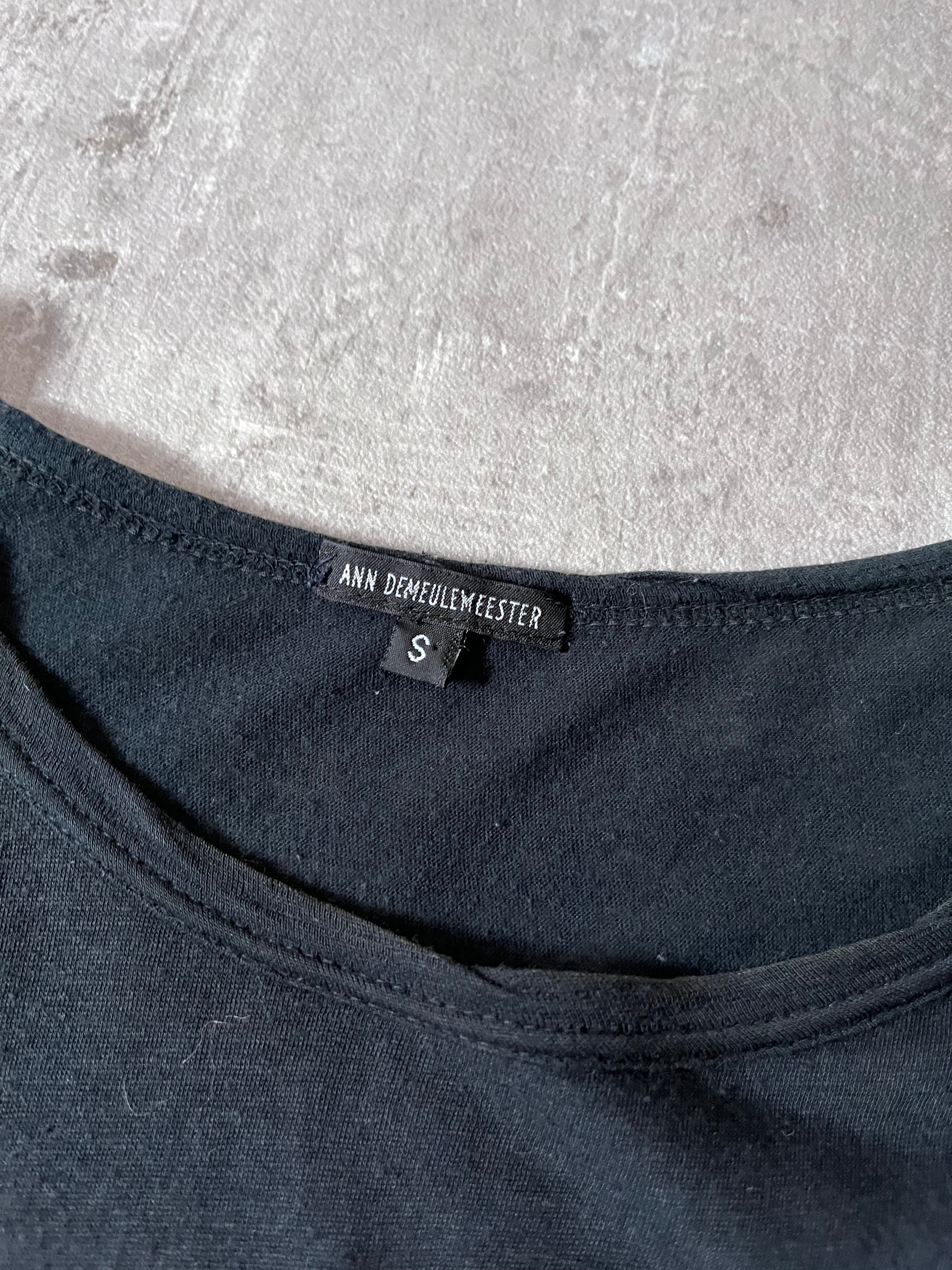S/S 2004 Ann Demeulemeester "Black Rose" T-Shirt Black Unisex - S