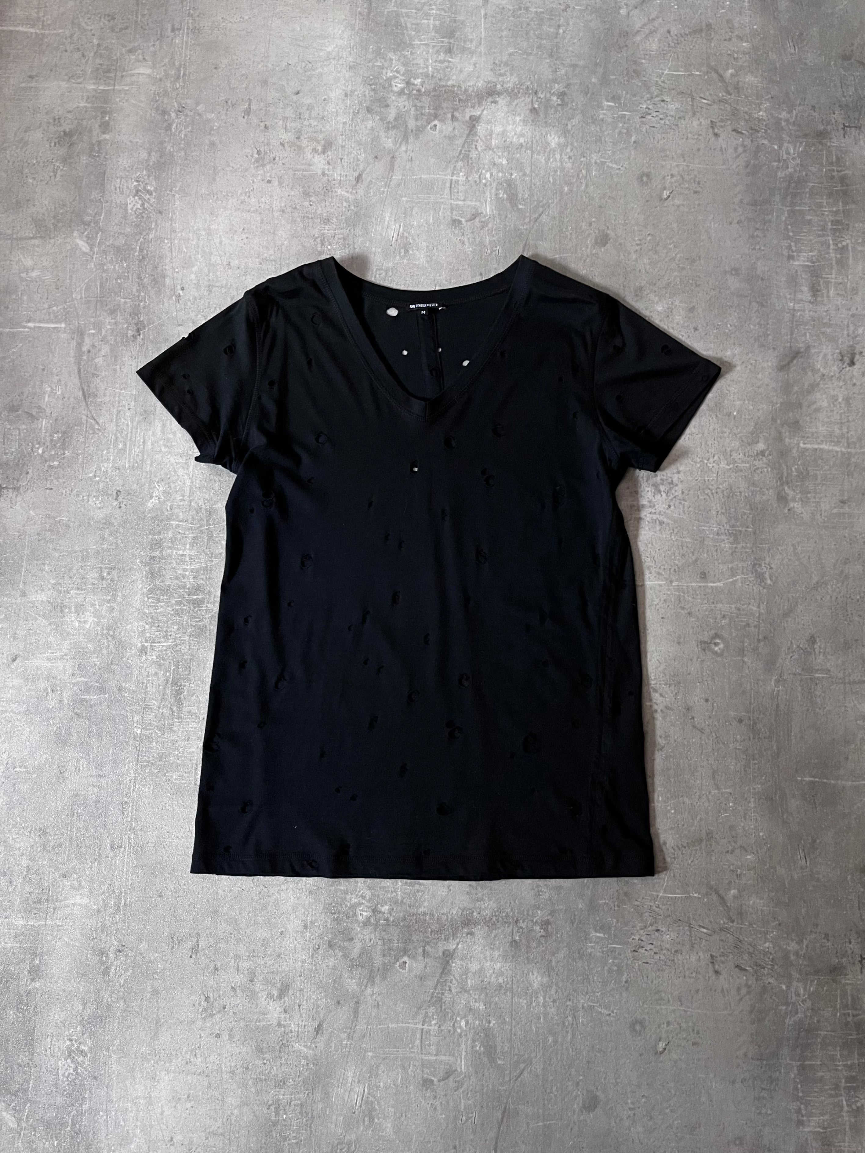 2000s Ann Demeulemeester Distressed T-Shirt Black Men - M