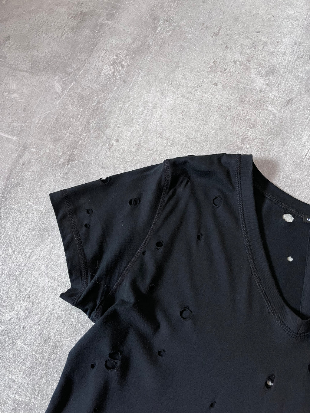 2000s Ann Demeulemeester Distressed T-Shirt Black Men - M