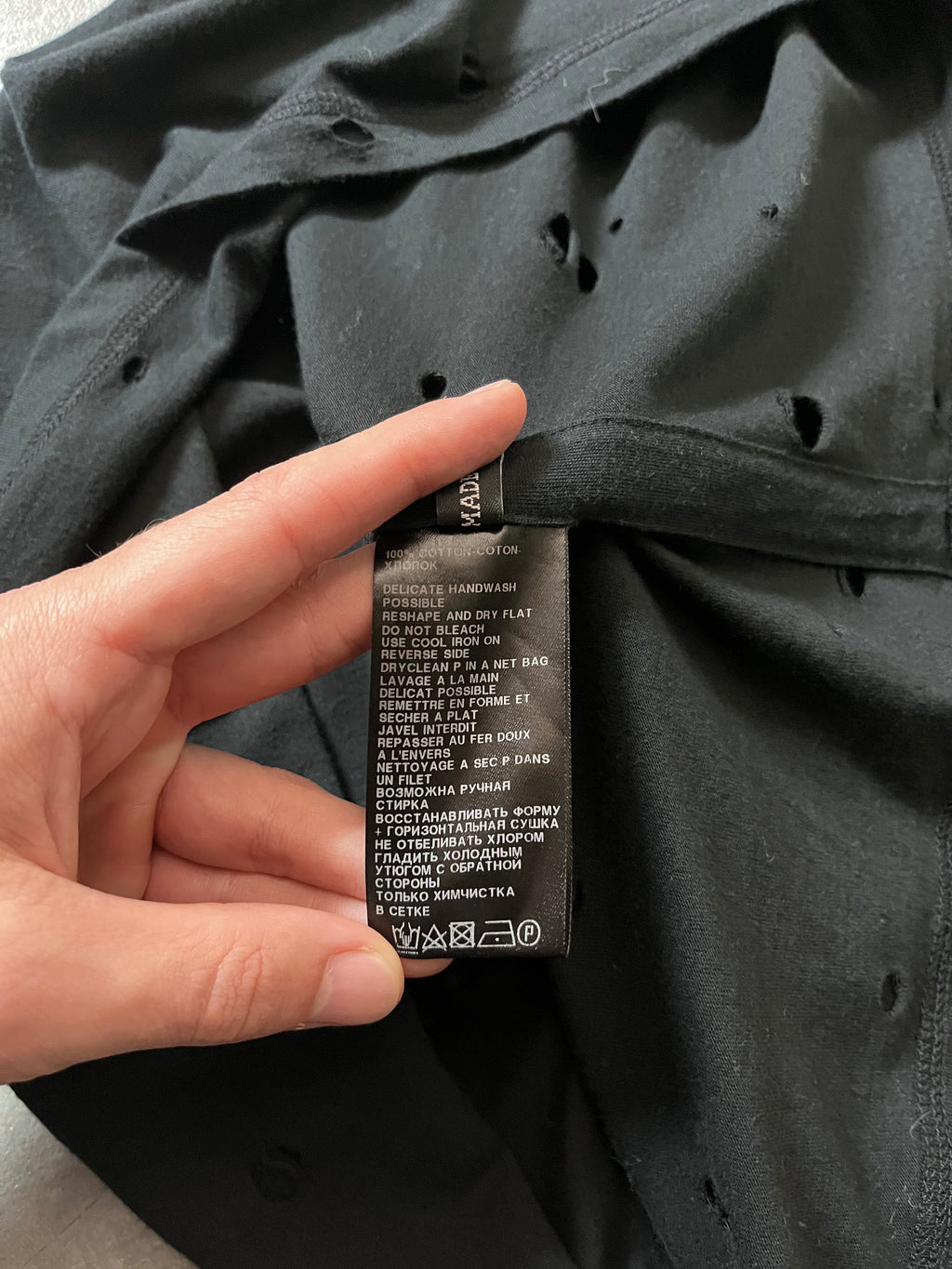 2000s Ann Demeulemeester Distressed T-Shirt Black Men - M