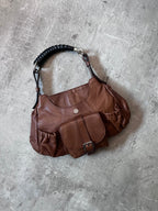 2000s Yves Saint Laurent Vintage Mombasa Small Shoulder Bag Brown