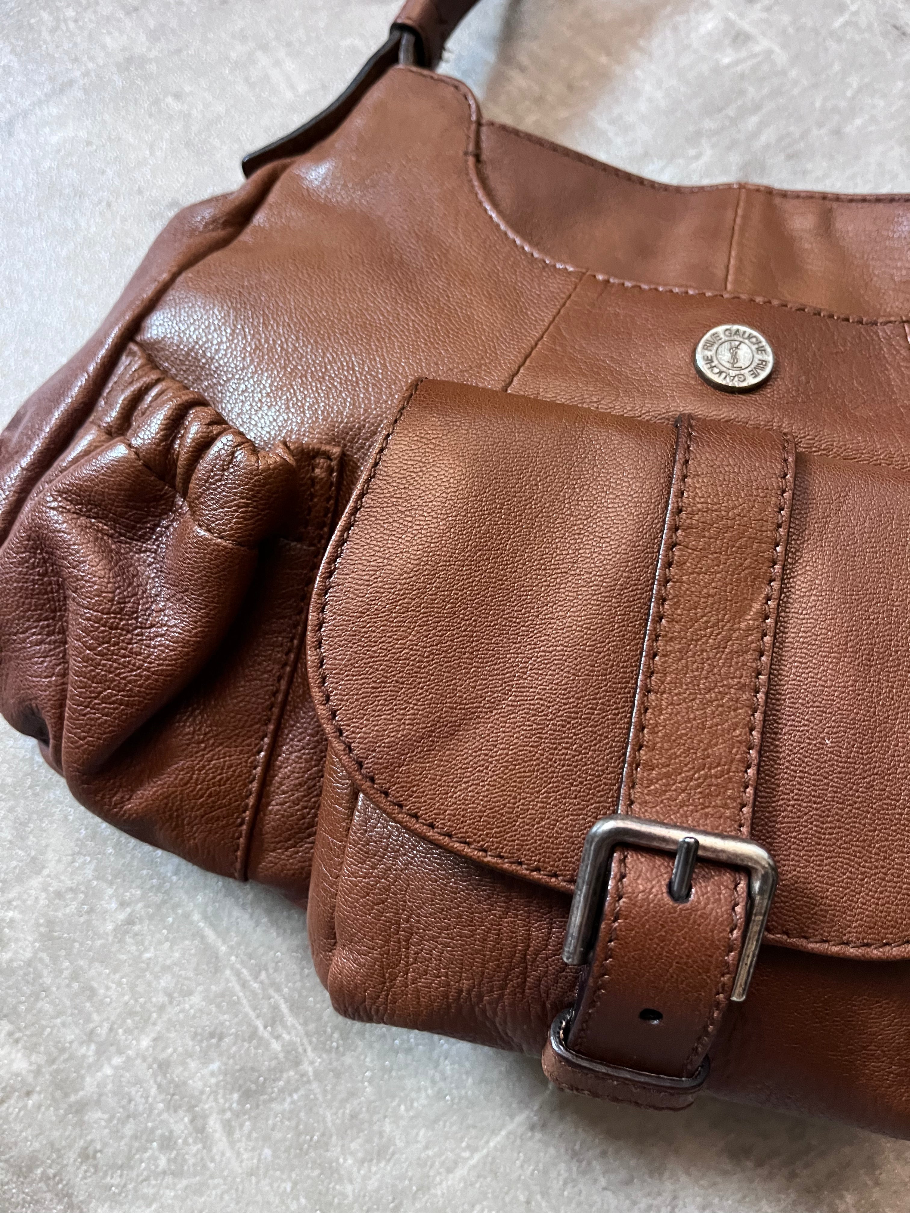 2000s Yves Saint Laurent Vintage Mombasa Small Shoulder Bag Brown