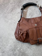 2000s Yves Saint Laurent Vintage Mombasa Small Shoulder Bag Brown