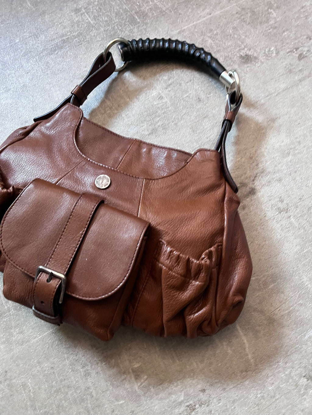 2000s Yves Saint Laurent Vintage Mombasa Small Shoulder Bag Brown