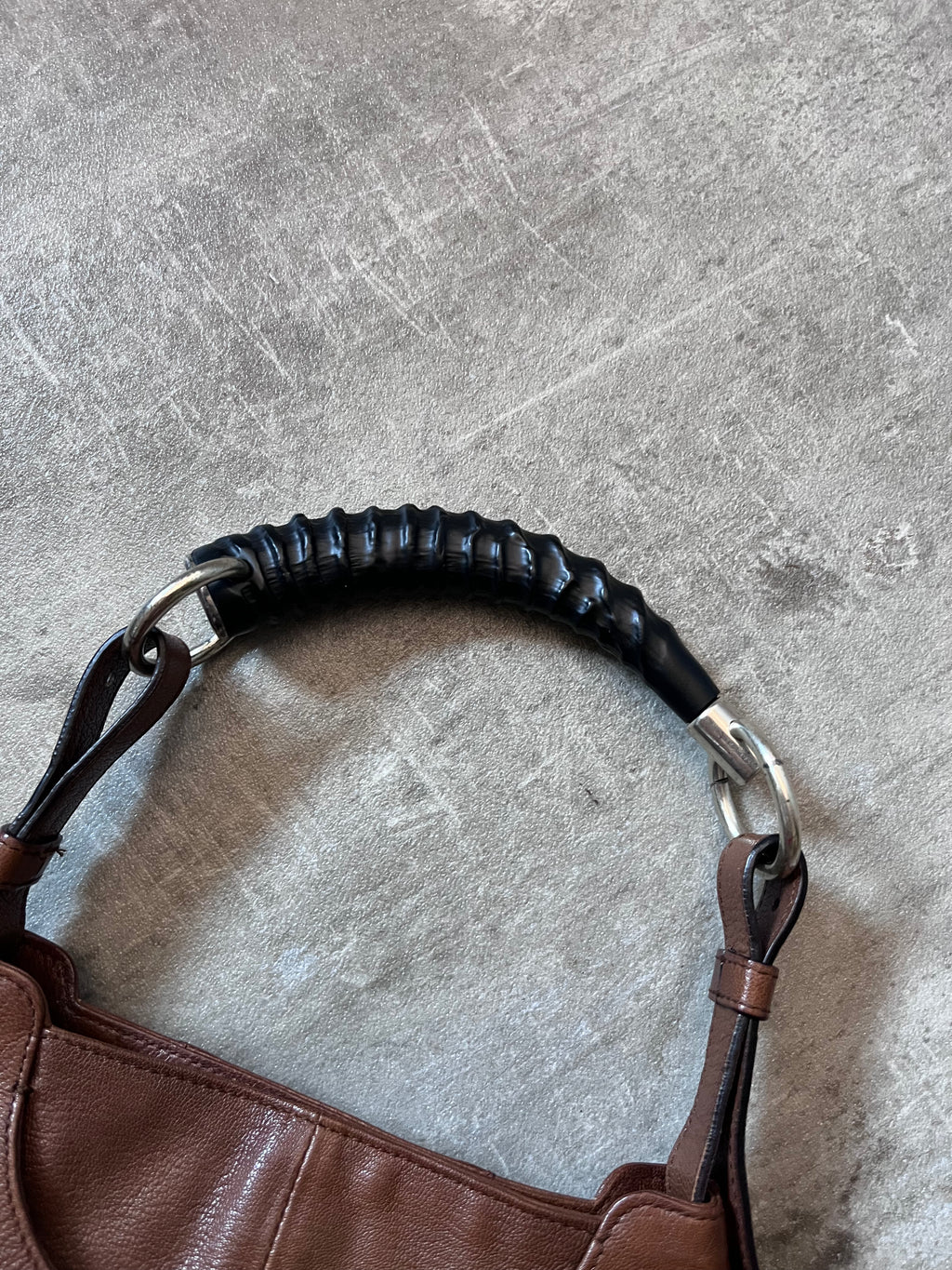 2000s Yves Saint Laurent Vintage Mombasa Small Shoulder Bag Brown