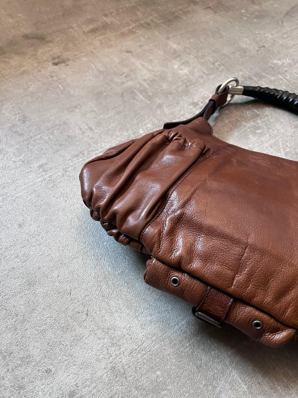 2000s Yves Saint Laurent Vintage Mombasa Small Shoulder Bag Brown