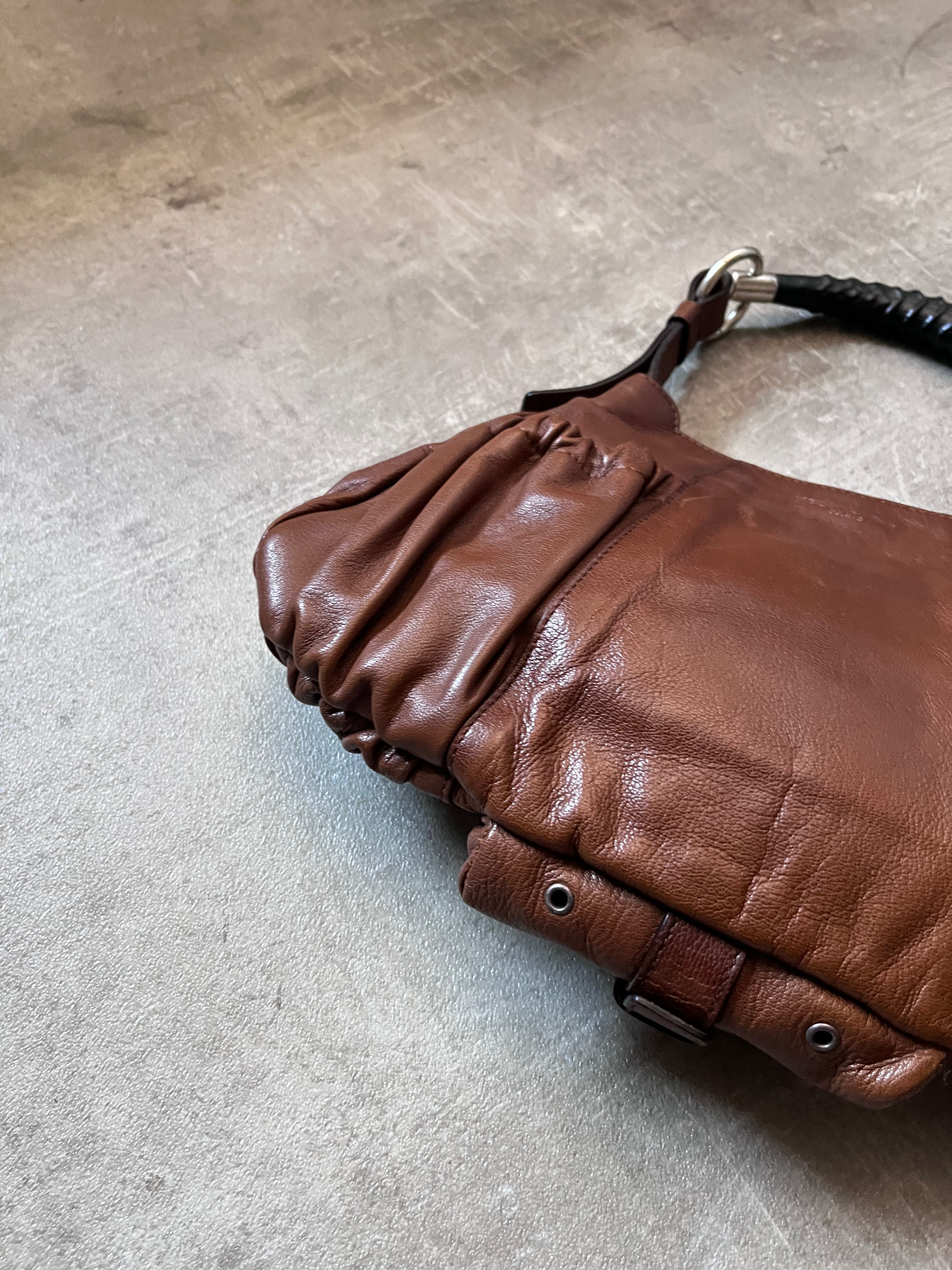 2000s Yves Saint Laurent Vintage Mombasa Small Shoulder Bag Brown