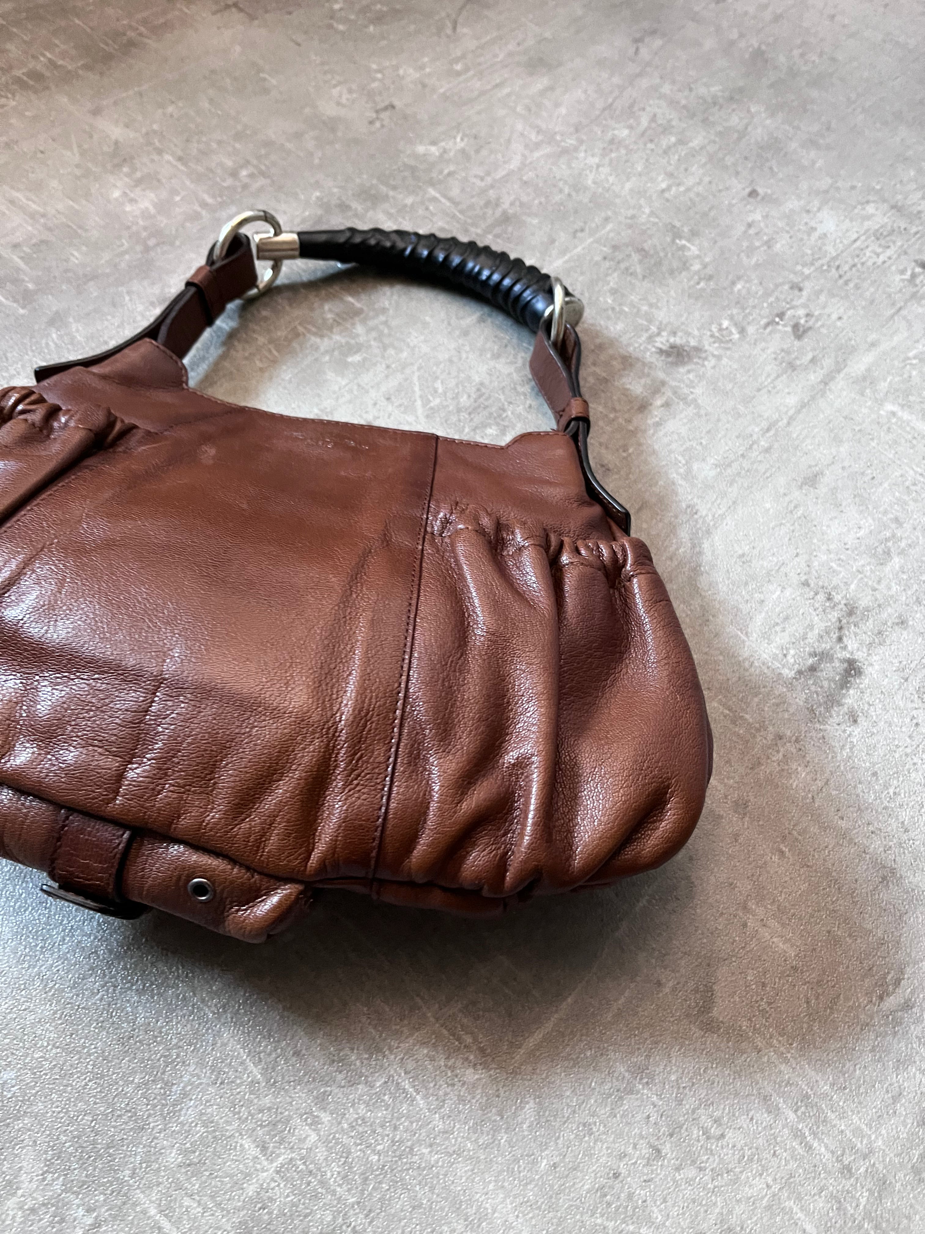 2000s Yves Saint Laurent Vintage Mombasa Small Shoulder Bag Brown
