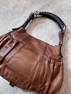 2000s Yves Saint Laurent Vintage Mombasa Small Shoulder Bag Brown
