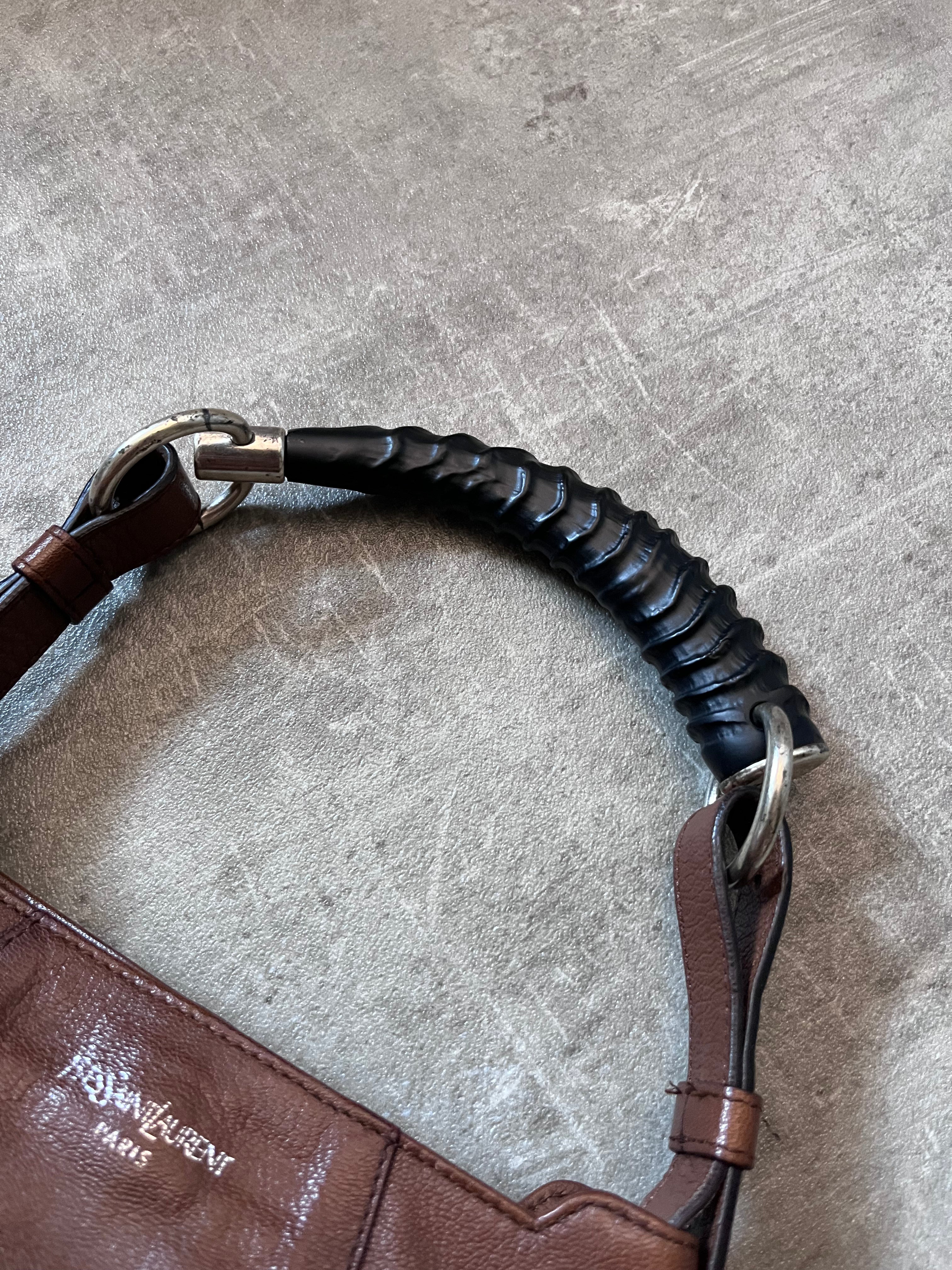 2000s Yves Saint Laurent Vintage Mombasa Small Shoulder Bag Brown