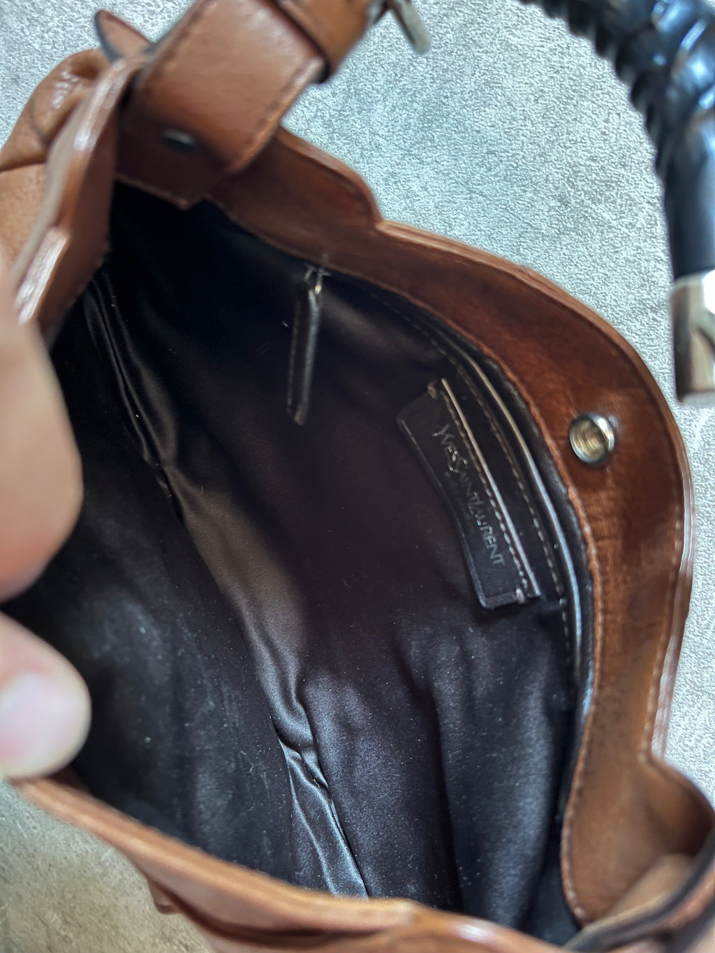 2000s Yves Saint Laurent Vintage Mombasa Small Shoulder Bag Brown