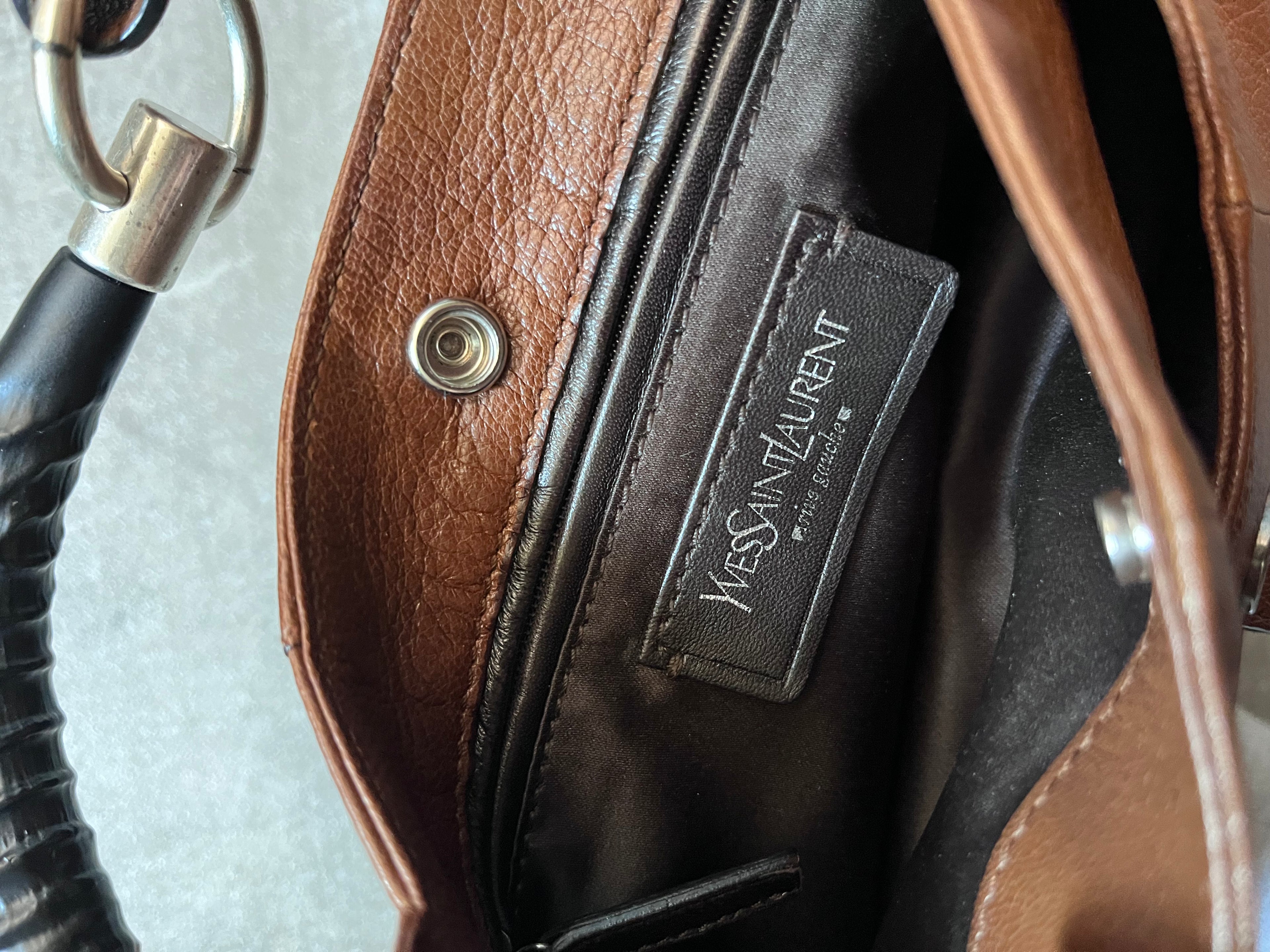 2000s Yves Saint Laurent Vintage Mombasa Small Shoulder Bag Brown