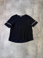 Saint Laurent Paris 50s Signature Destroyed T-shirt Dark Navy Men - XL