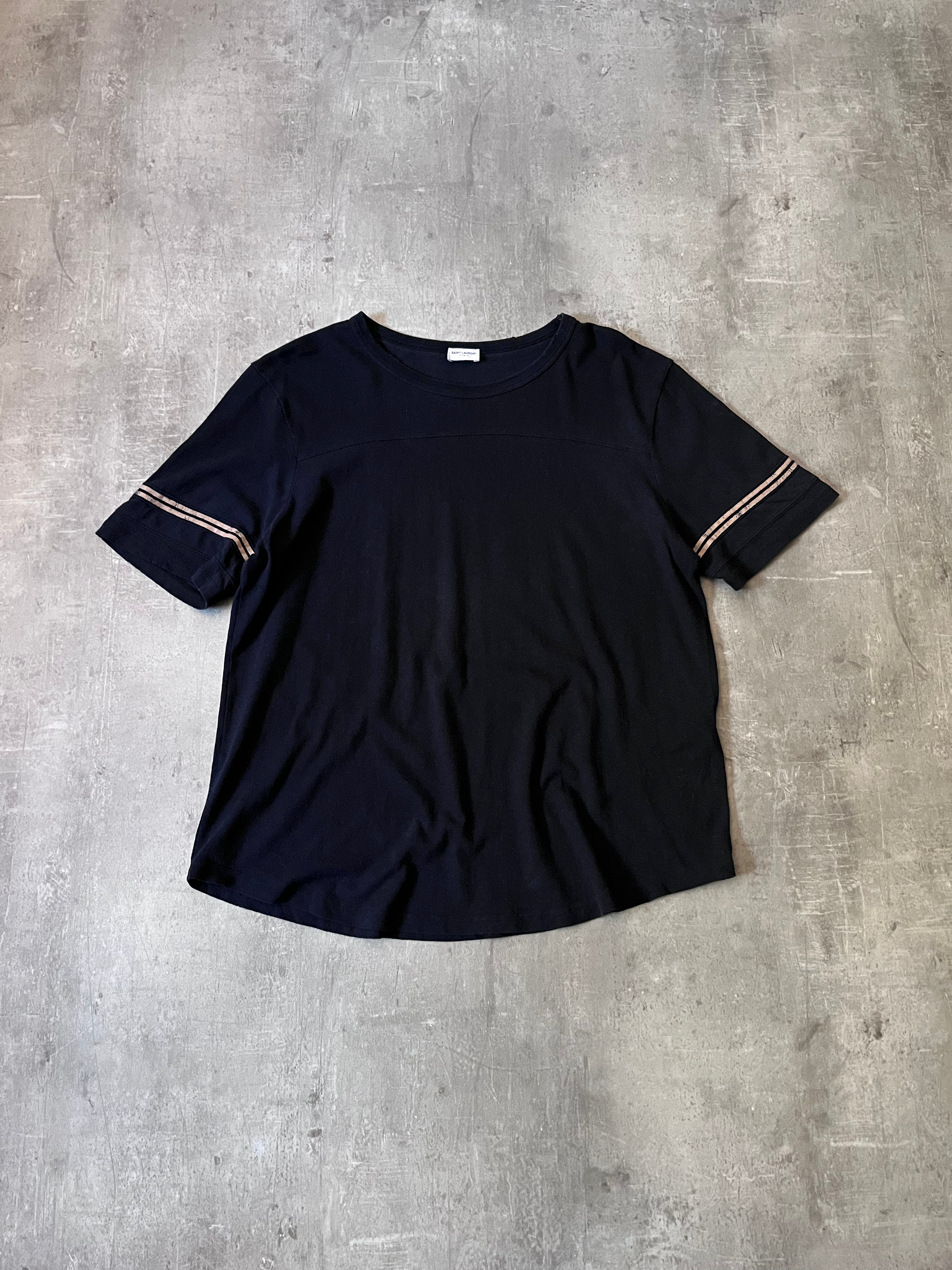 Saint Laurent Paris 50s Signature Destroyed T-shirt Dark Navy Men - XL