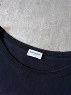 Saint Laurent Paris 50s Signature Destroyed T-shirt Dark Navy Men - XL