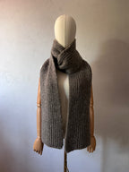 Ann Demeulemeester Ribbed Knit Wool Scarf Grey Unisex