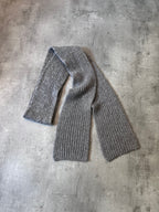 Ann Demeulemeester Ribbed Knit Wool Scarf Grey Unisex