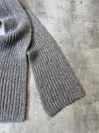 Ann Demeulemeester Ribbed Knit Wool Scarf Grey Unisex