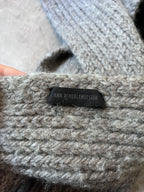 Ann Demeulemeester Ribbed Knit Wool Scarf Grey Unisex