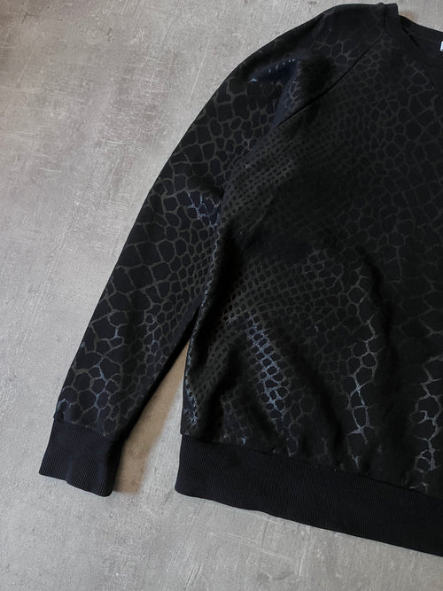 F/W 2015 Saint Laurent Paris by Hedi Slimane Reflective Animal Print Sweatshirt Black Men - L